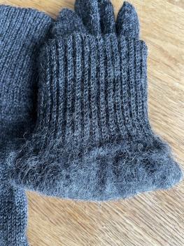 Preview: Alpaka Fingerhandschuhe - dunkelgrau