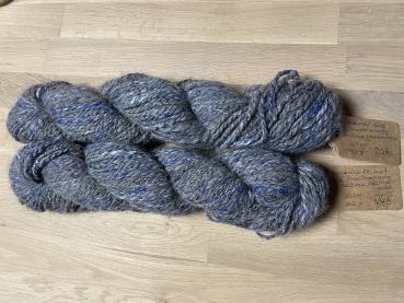 Alpaka Wolle Jacko - mittelgrau und blau