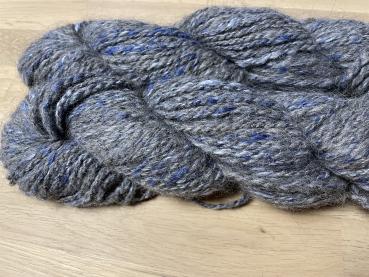 Preview: Alpaka Wolle Jacko - mittelgrau und blau