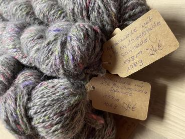 Preview: Alpaka Wolle - mittelgrau mit Sariseide