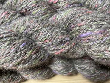Preview: Alpaka Wolle - mittelgrau mit Sariseide