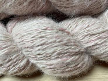 Preview: Alpaka Wolle - weiss/rosa