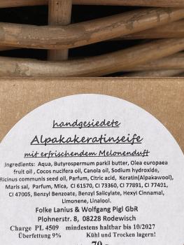 Preview: Alpaka Keratin Seife - Melone