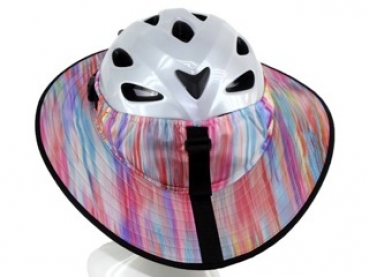 Fahrradhelm Wetterschutz Hutform - Regenbogen Pastell