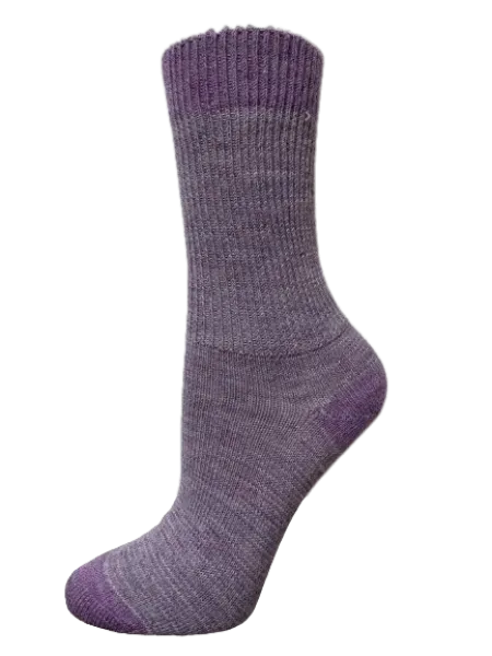 Baby Alpaka Wollsocke - Lila/Grau