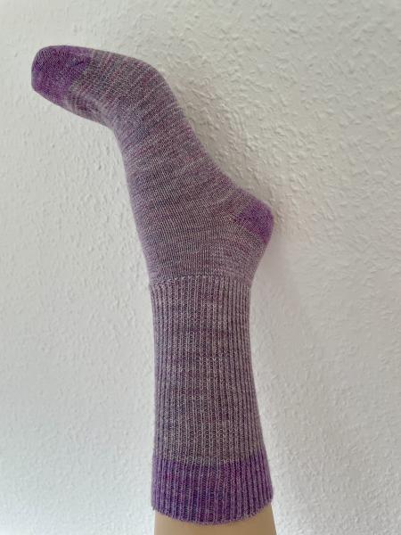 Baby Alpaka Wollsocke - Lila/Grau