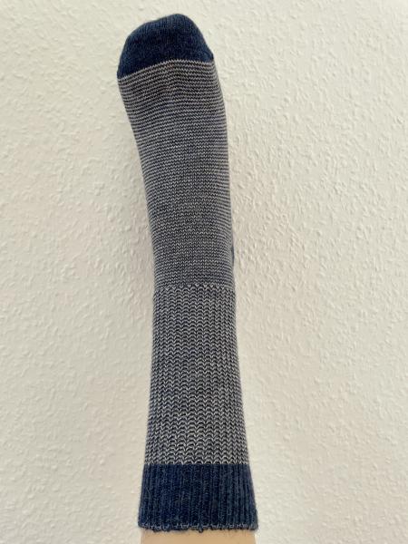 Baby Alpaka Wollsocke - Jeansblau/feine Streifen