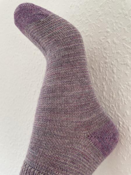 Baby Alpaka Wollsocke - Lila/Grau