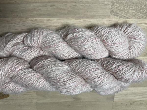 Alpaka Wolle - weiss/rosa