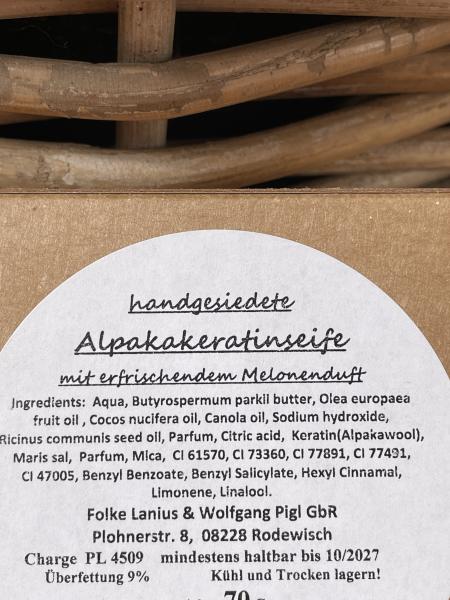 Alpaka Keratin Seife - Melone