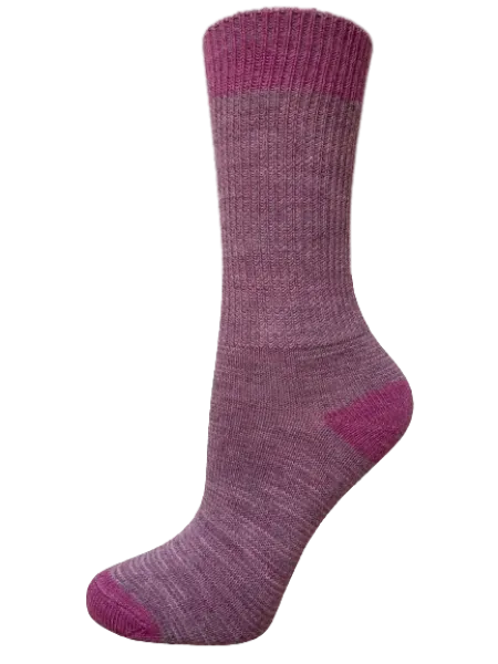 Baby Alpaka Wollsocke - Pink/Grau